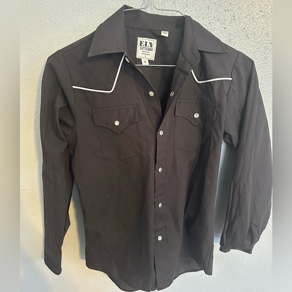 Ely Cattleman boys Black Western Shirt